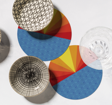 Untersetzer geek mit lebhaftem geometrischem kreisdesign - TenStickers