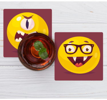 Untersetzer geek mit lustigen smiley-gesichtern - TenStickers