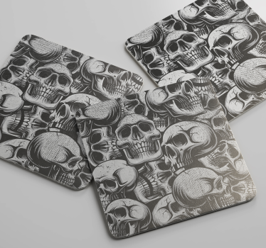 Untersetzer geek mit monochromem totenkopf-muster - TenStickers