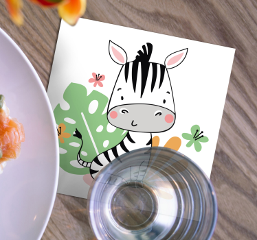 Untersetzer geek mit niedlichem zebra charakter - TenStickers