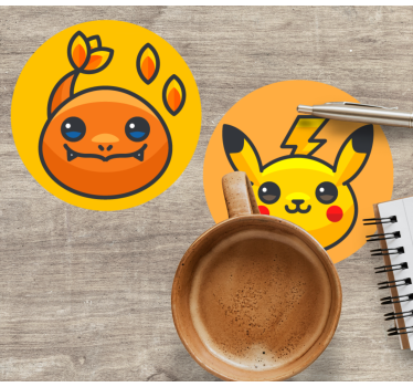 Untersetzer geek mit niedlichen comicfiguren - TenStickers