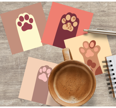 Untersetzer geek mit pfotenabdruck-muster - TenStickers