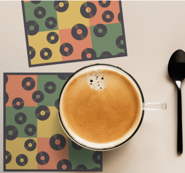 Untersetzer geek mit schallplattenmuster - TenStickers