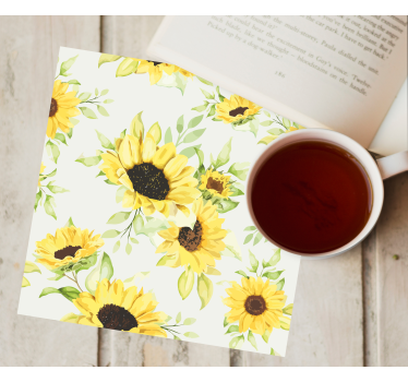Untersetzer geek mit sonnenblumenmotiv - TenStickers
