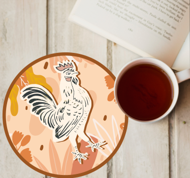 Untersetzer geek mit stilisierter hahn-illustration - TenStickers