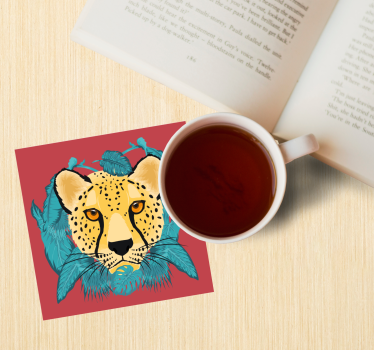 Untersetzer geek mit stilisierter leopardenillustration - TenStickers