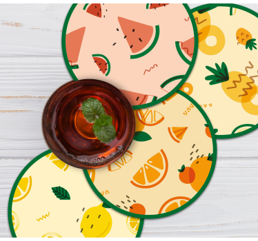 Untersetzer geek mit tropischen fruchtmustern - TenStickers