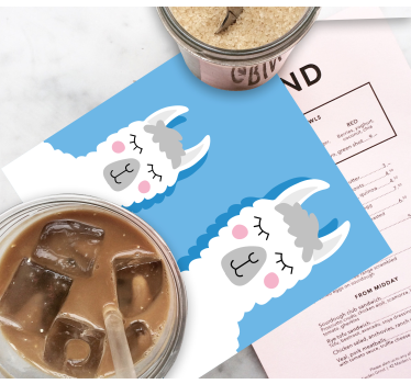 Untersetzer geek mit verspielten llama figuren - TenStickers