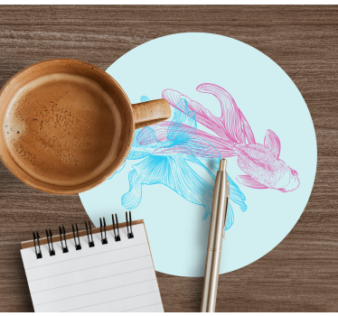Untersetzer geek mit zweifarbigen fischillustrationen - TenStickers