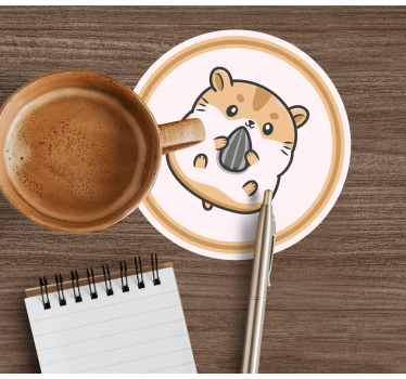 Untersetzer geek niedlicher hamster mit samen - TenStickers