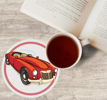 Untersetzer geek oldtimer roter sportwagen - TenStickers