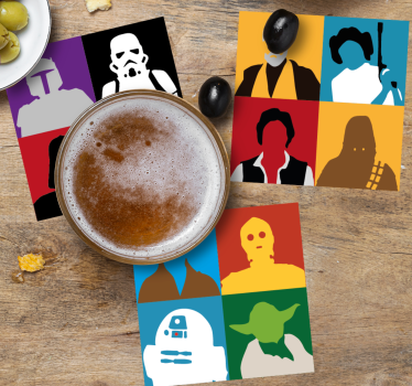 Untersetzer geek silhouetten ikonischer charaktere - TenStickers
