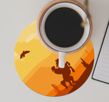 Vintage untersetzer sonnenuntergang wüstenlandschaft - TenStickers