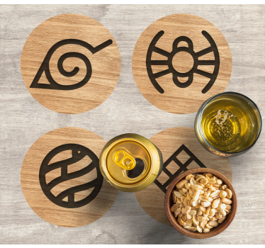 Untersetzer geek symbolische holzscheiben - TenStickers
