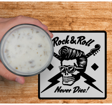 Untersetzer geek totenkopf mit sonnenbrille und gitarren - TenStickers