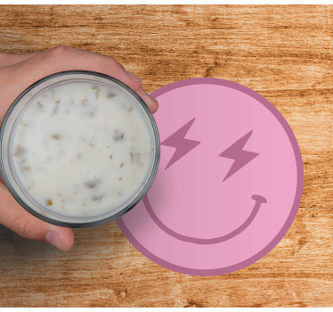Untersetzer geek verspielt pinkes smiley emblem - TenStickers