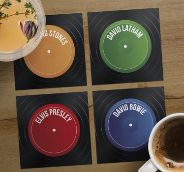 Untersetzer geek vinyl plattensammler labels - TenStickers