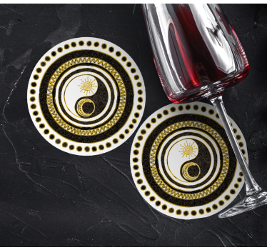 Untersetzer geek yin yang kreisdesign - TenStickers