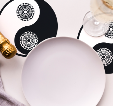 Untersetzer geek yin yang mandala muster - TenStickers