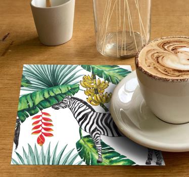 Untersetzer geek zebra und tropisches laub - TenStickers