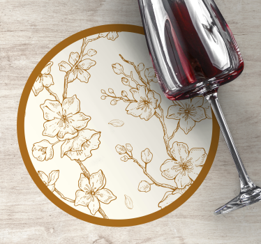 Vintage untersetzer aus floral graviertem holz - TenStickers