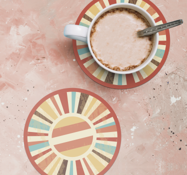 Vintage Untersetzer Bunte retro-sonnenstrahlen - TenStickers