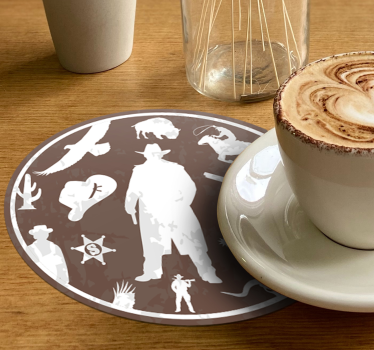 Vintage untersetzer im western cowboy stil - TenStickers