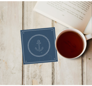 Vintage untersetzer mit anker und seil - TenStickers