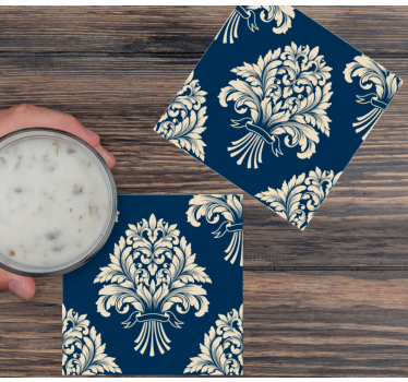 Vintage untersetzer mit filigranem blattmotiv - TenStickers