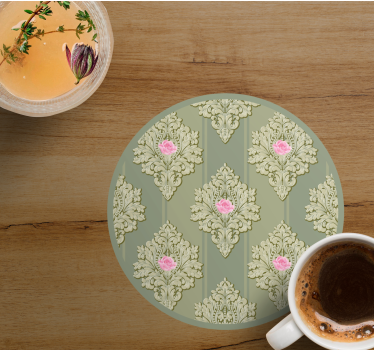 Vintage untersetzer mit filigranem botanikelement - TenStickers