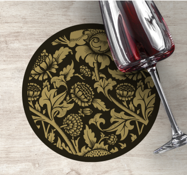 Vintage untersetzer mit floralem goldmuster - TenStickers