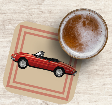 Vintage untersetzer mit klassischer cabriolet-illustration - TenStickers
