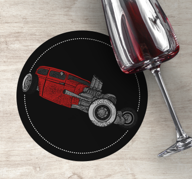 Vintage untersetzer mit klassischer hot rod illustration - TenStickers