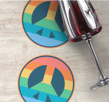 Vintage untersetzer mit retro friedenssymbol - TenStickers