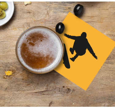 Vintage untersetzer mit skaterfigur silhouette - TenStickers