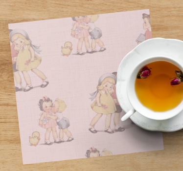 Vintage untersetzer mit verspielten kinderillustrationen - TenStickers