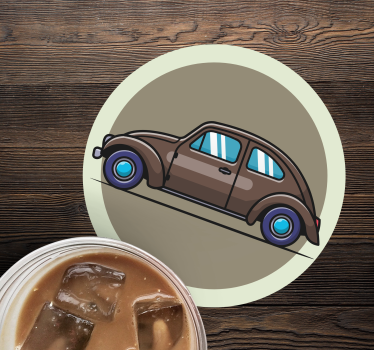 Vintage untersetzer mit vintage auto illustration - TenStickers