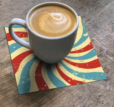Vintage untersetzer mit wirbelndem rot blau muster - TenStickers