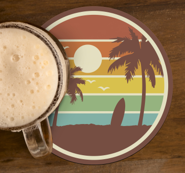Vintage Untersetzer Retro Surf Landschaft - TenStickers