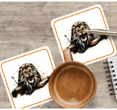Vintage Untersetzer wilde löwenillustration - TenStickers
