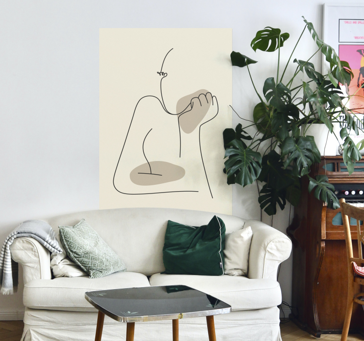 Poster Abstrakte Zeichnung Frau - TenStickers