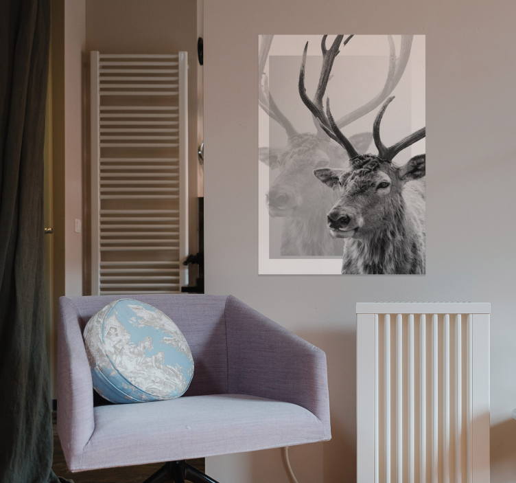Schwarz-weißes Rentier-Poster - TenStickers