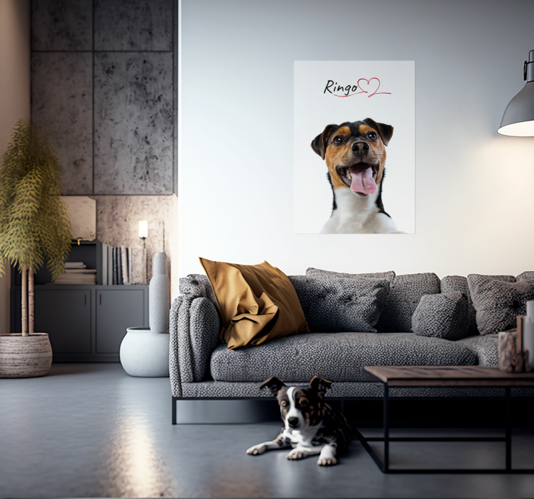 Hunde Poster mit Namen und Herz - TenStickers