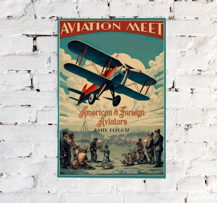 Vintage Poster Flugzeug Aviation  - TenStickers
