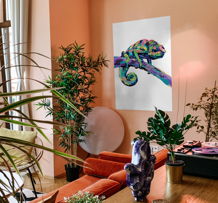 Poster Abstrakte Eidechse bunt - TenStickers