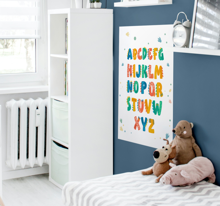 Poster Alphabet mit Dinosaurier Look - TenStickers