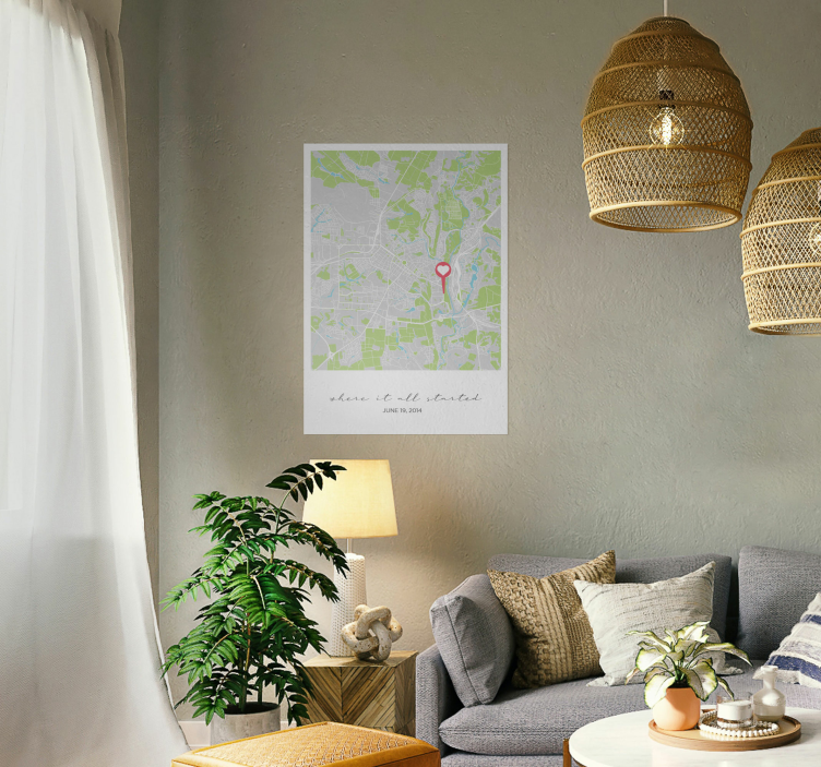 Personalisierte Poster wo alles begann Karte - TenStickers