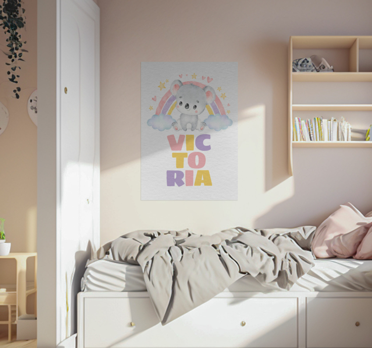 Poster Kinderzimmer koala und Regenbogen - TenStickers