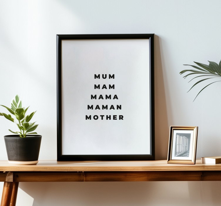 Poster Wohnzimmer mama in verschiedenen sprachen - TenStickers