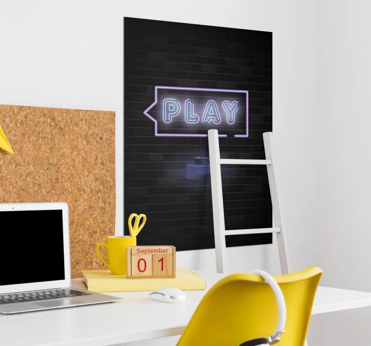 Cooles Poster Neonzeichen Play - TenStickers